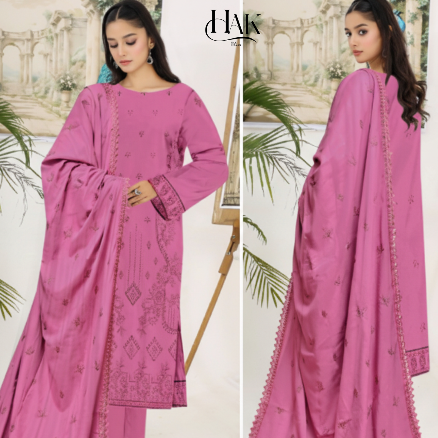 Premium Dhanak Winter Embroidered Suit for Women – HAK Libaas