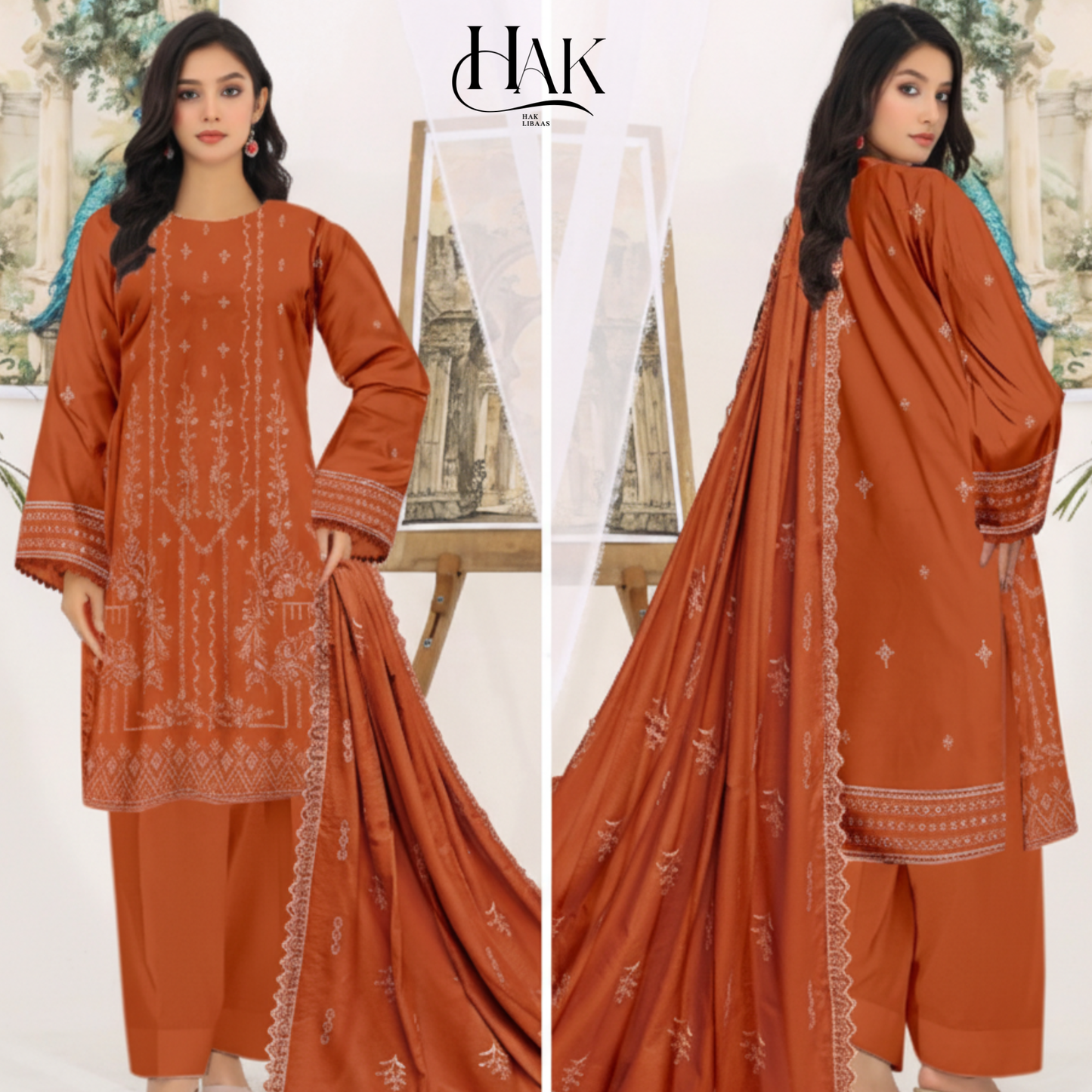Premium Dhanak Winter Embroidered Suit for Women – HAK Libaas
