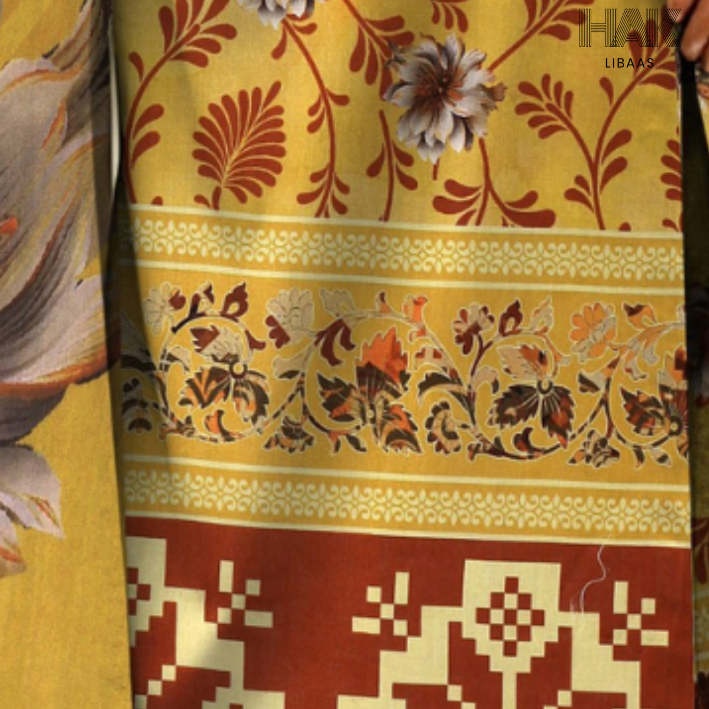 HAK Libaas digital printed lawn suit with Bamber chiffon dupatta HK-236E