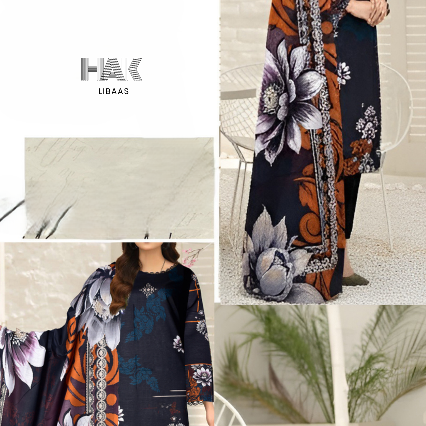 HAK Libaas Digital Printed Khaddar 3-Piece Suit HK-232B