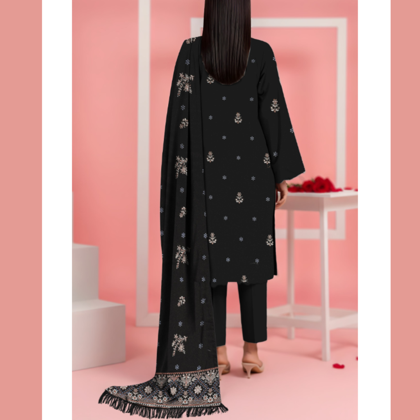 SF-201C – Premium Embroidered Dhanak Suit for Winter by HAK Libaas