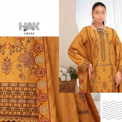 Airjet Doria Dhanak Embroidered Shirt with Luxury Coil Shawl - HAK Libaas HK-227A