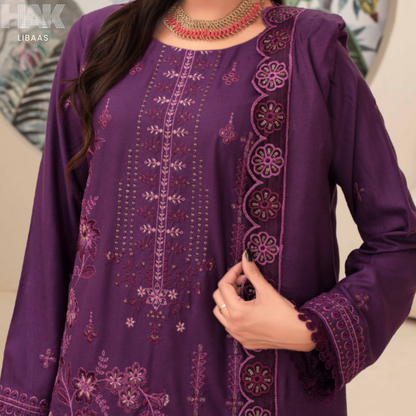 Airjet Doria Dhanak Embroidered Shirt with Luxury Coil Shawl – HAK Libaas HK-227B