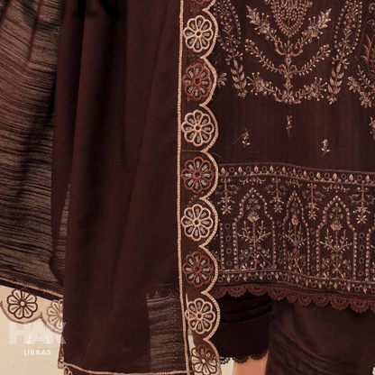 Airjet Doria Dhanak Embroidered Shirt with Luxury Coil Shawl – HAK Libaas HK-227C