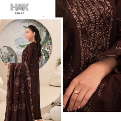 Airjet Doria Dhanak Embroidered Shirt with Luxury Coil Shawl – HAK Libaas HK-227C