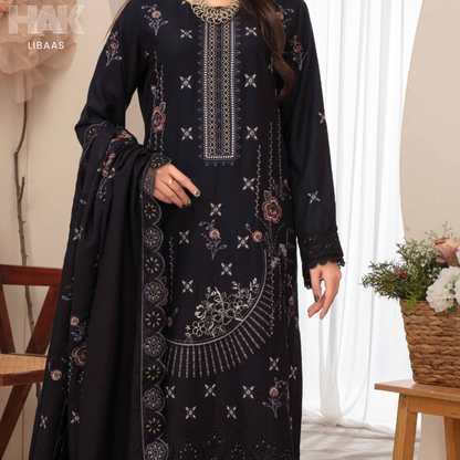 Airjet Doria Dhanak Embroidered Shirt with Luxury Coil Shawl – HAK Libaas HK-227G