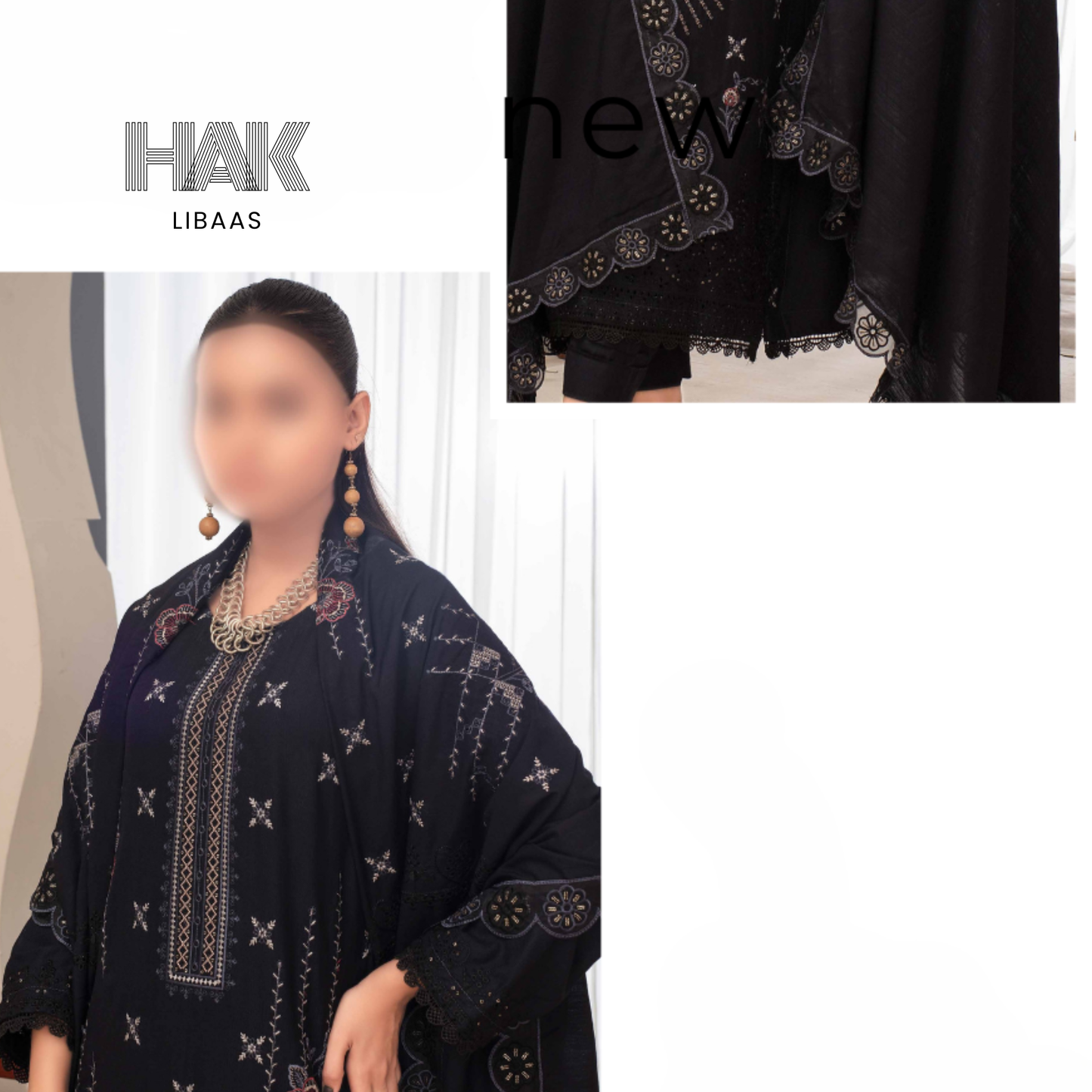 Airjet Doria Dhanak Embroidered Shirt with Luxury Coil Shawl – HAK Libaas HK-227G