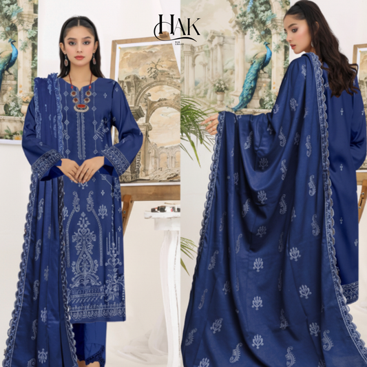 Premium Dhanak Winter Embroidered Suit for Women – HAK Libaas