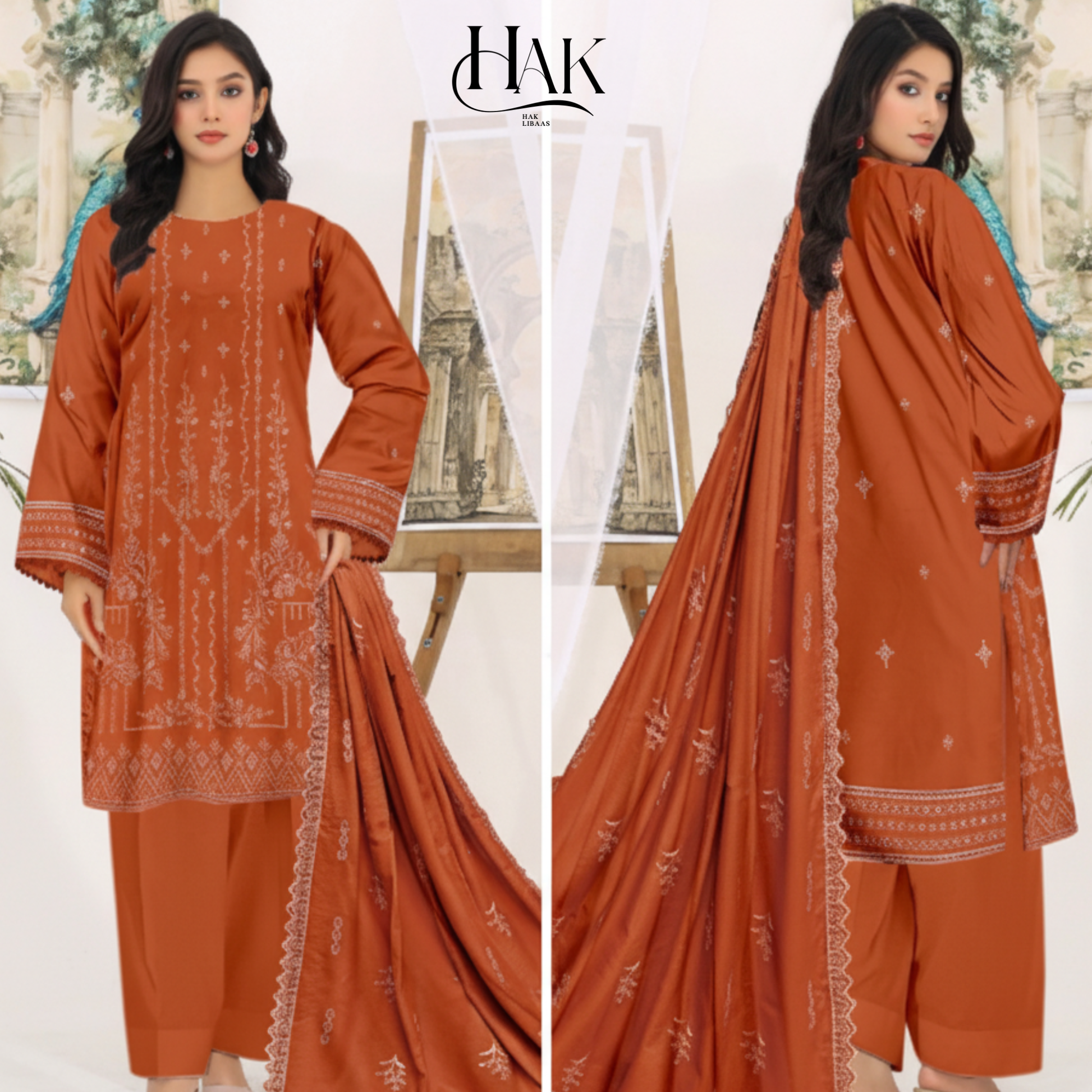 Premium Dhanak Winter Embroidered Suit for Women – HAK Libaas