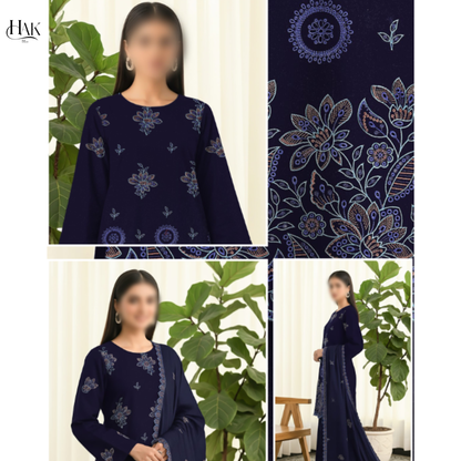 Premium Dhanak Winter Embroidered Suit for Women – HAK Libaas