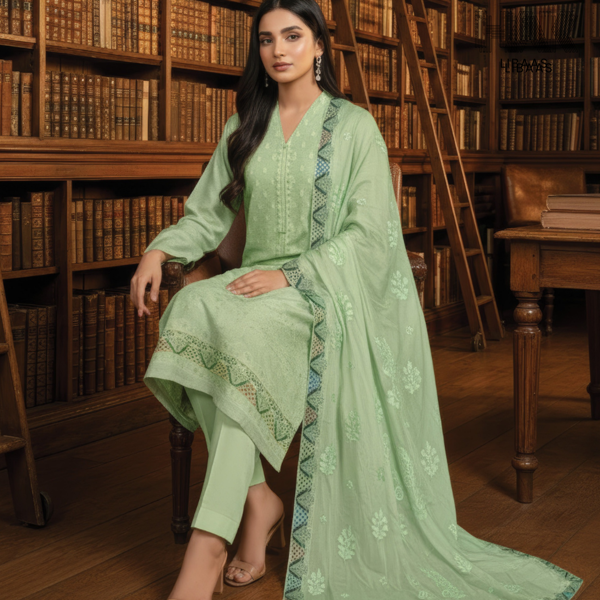 HAK Libaas embroidered lawn suit HK-235A