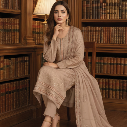 HAK Libaas embroidered lawn suit HK-235B