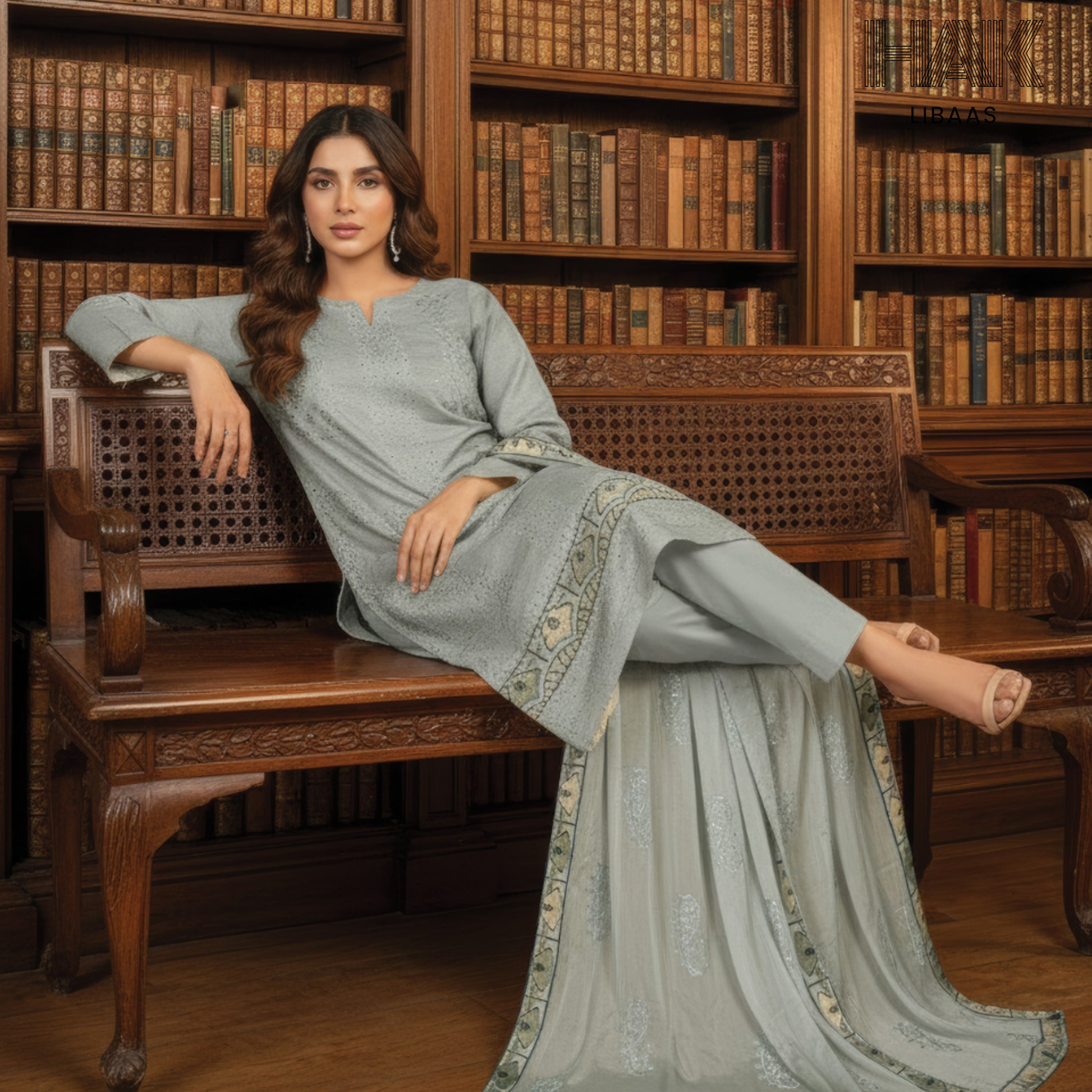 HAK Libaas embroidered lawn suit HK-235D