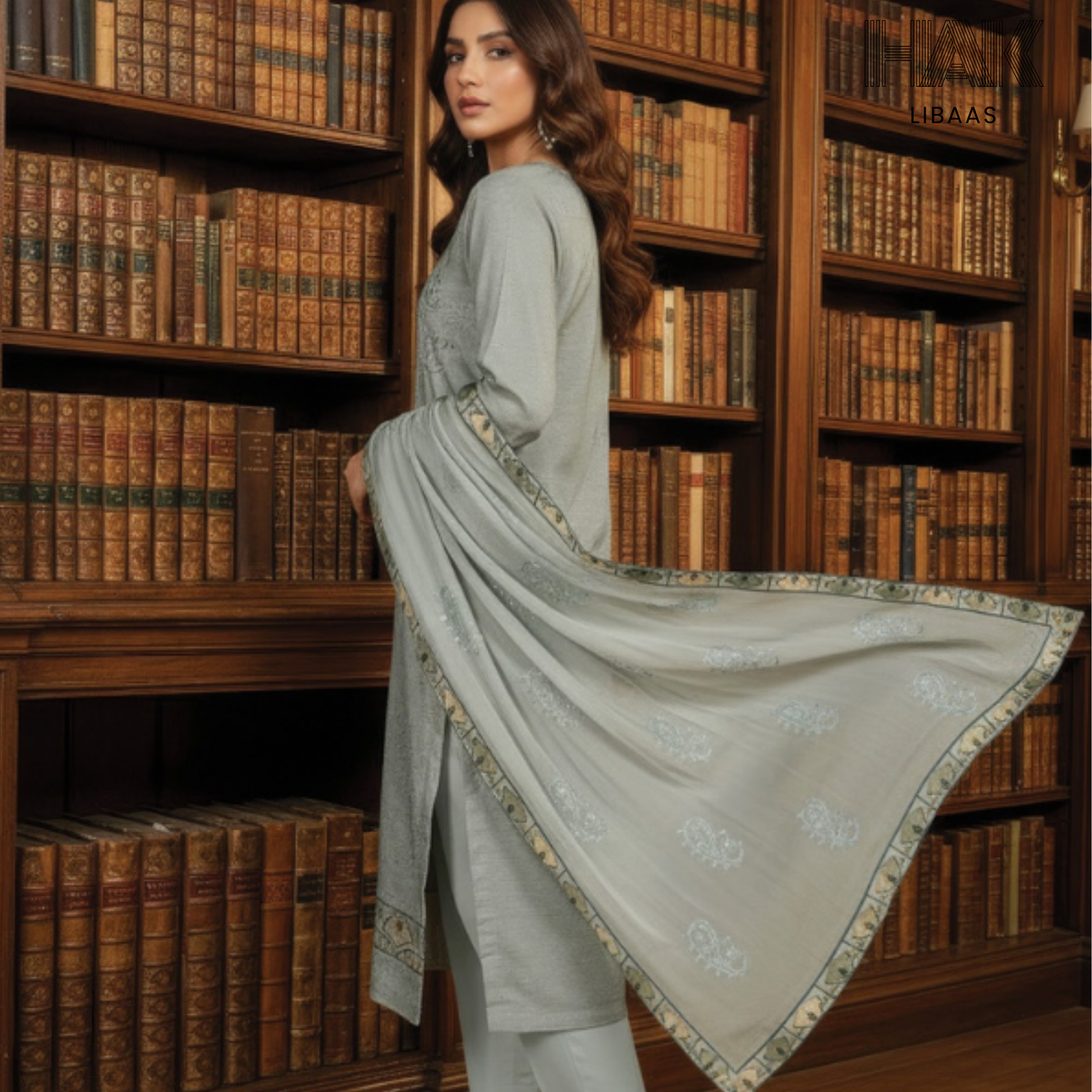 HAK Libaas embroidered lawn suit HK-235D