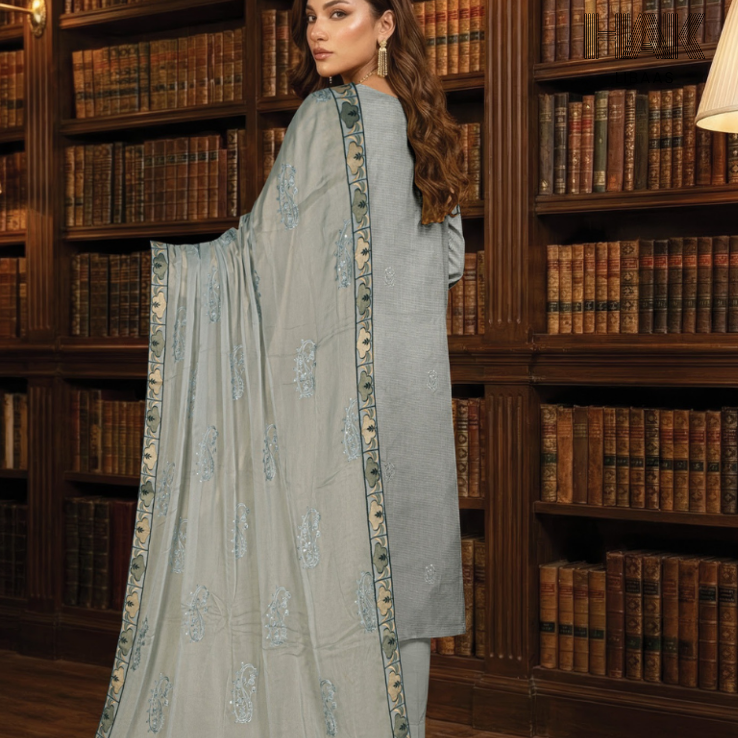HAK Libaas embroidered lawn suit HK-235D