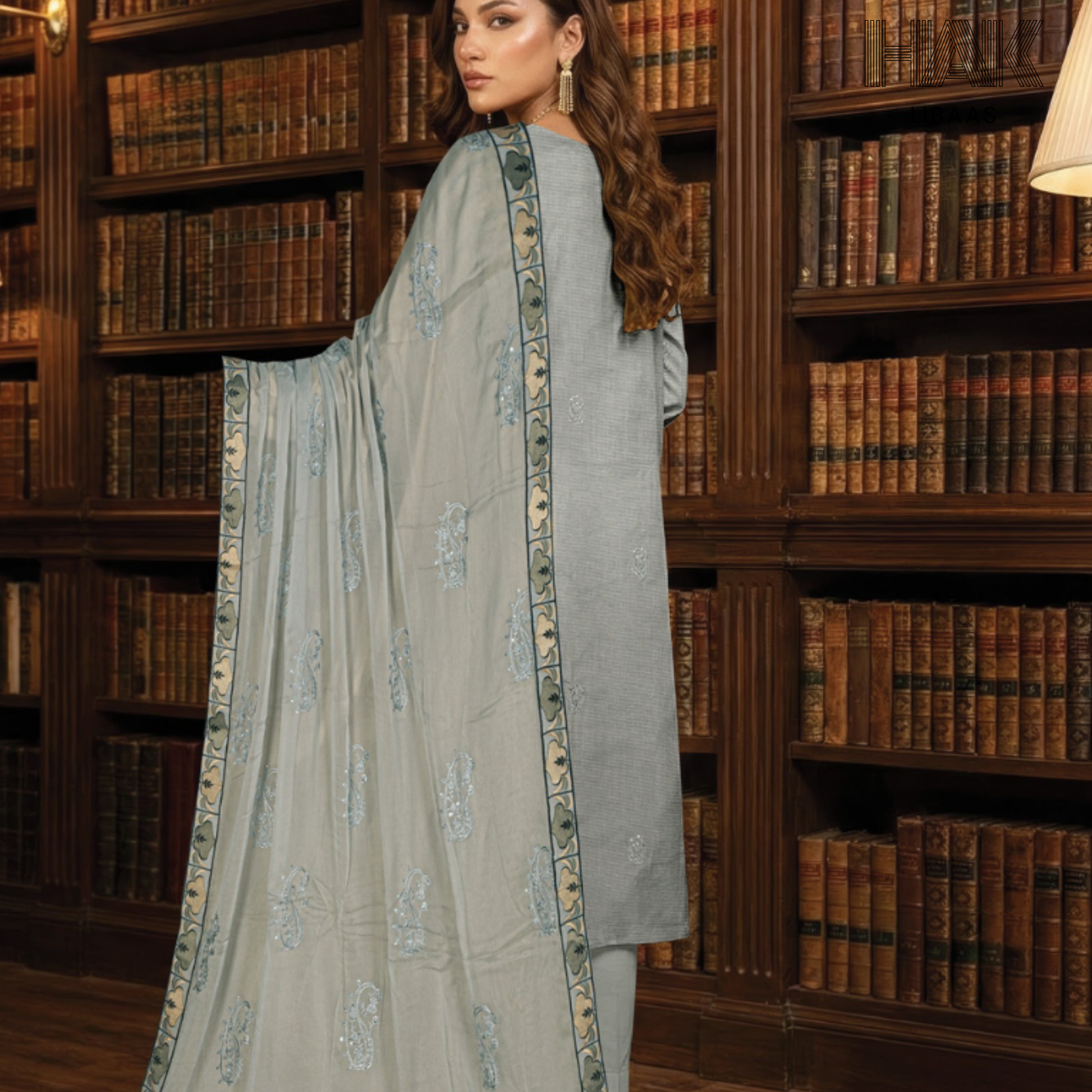 HAK Libaas embroidered lawn suit HK-235D