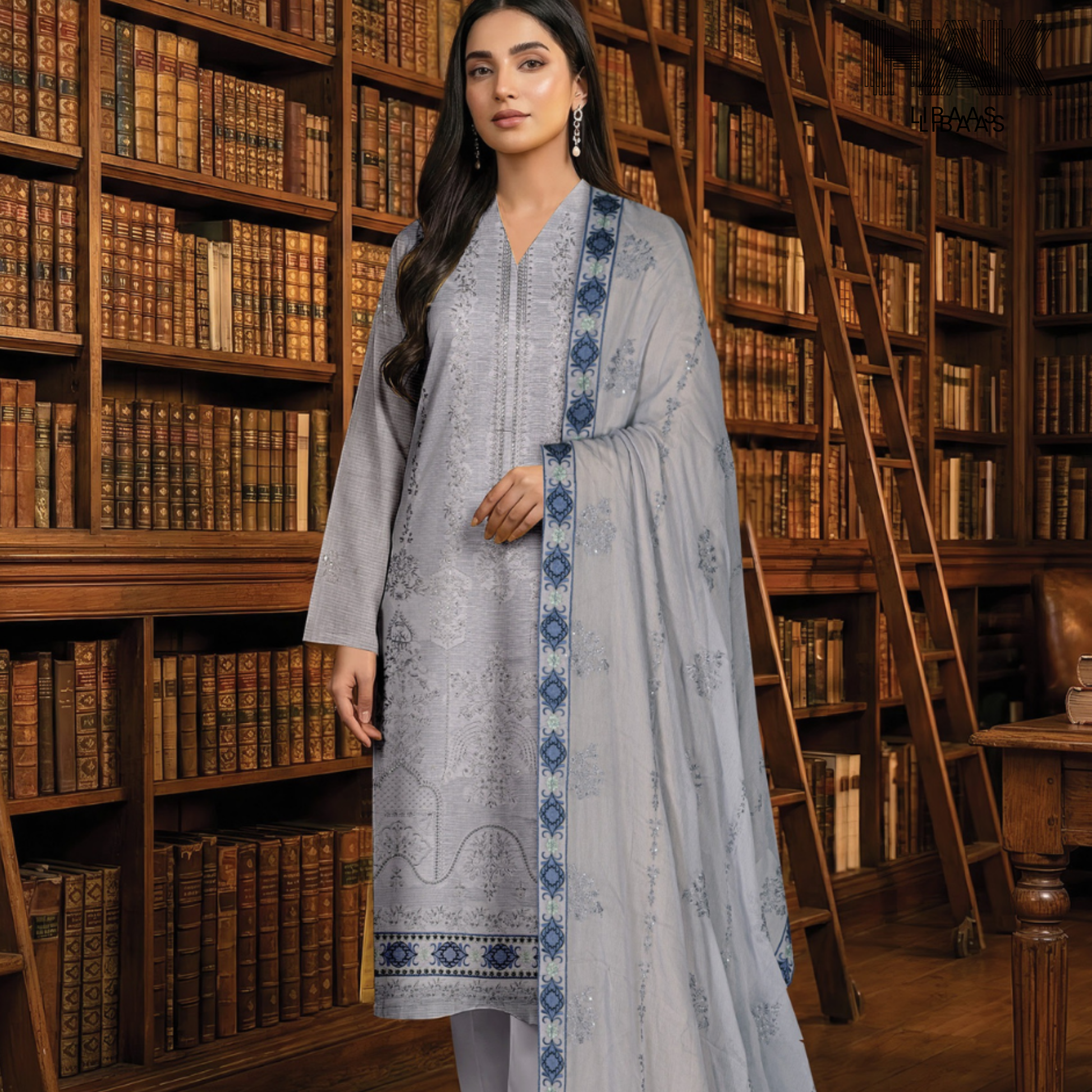 HAK Libaas embroidered lawn suit HK-235E
