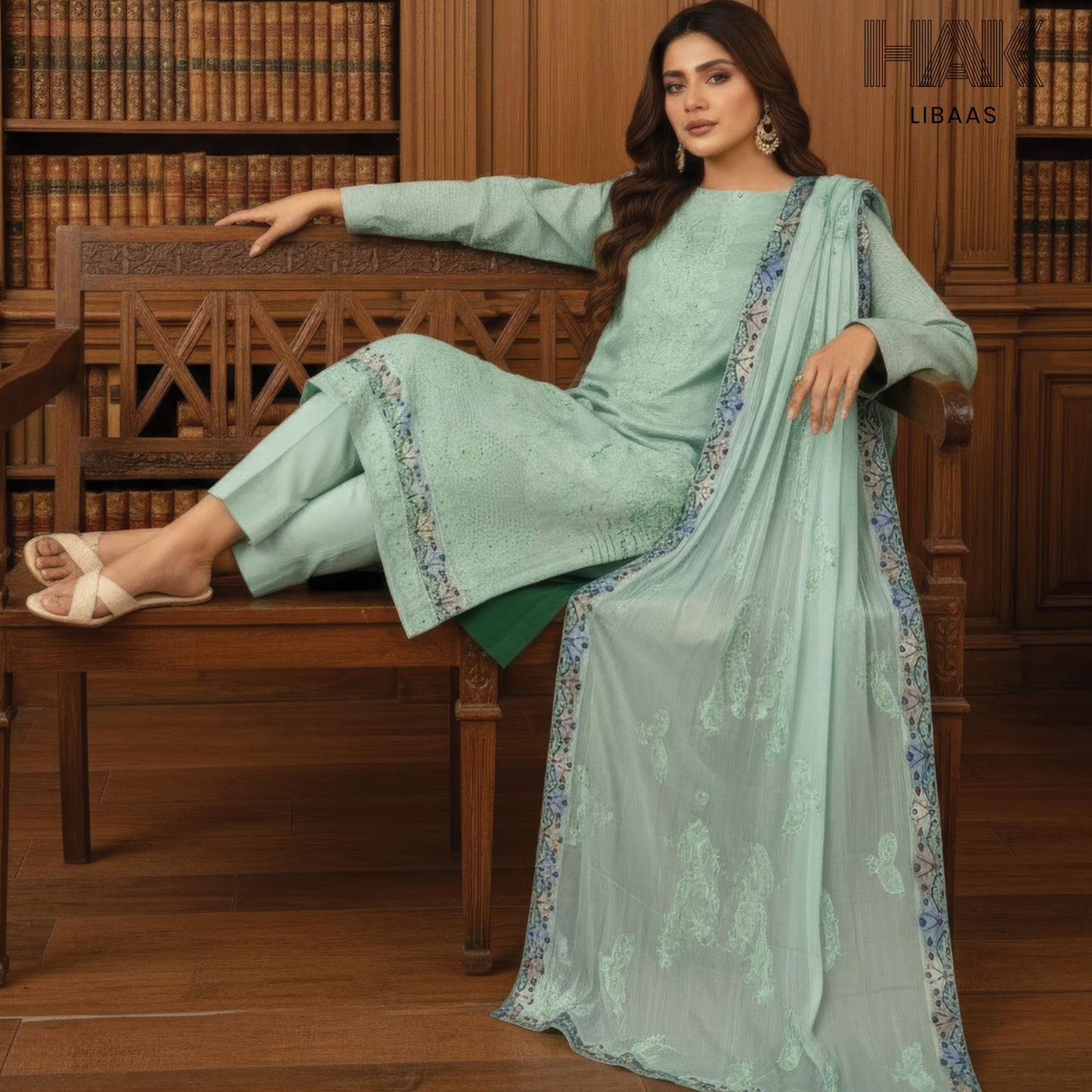 HAK Libaas embroidered lawn suit HK-235F