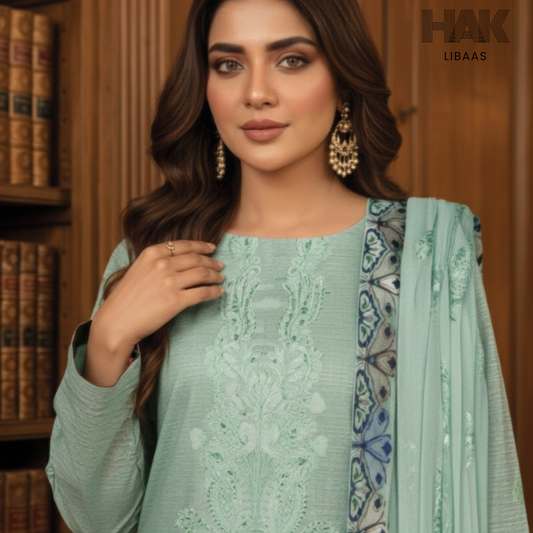 HAK Libaas embroidered lawn suit HK-235F