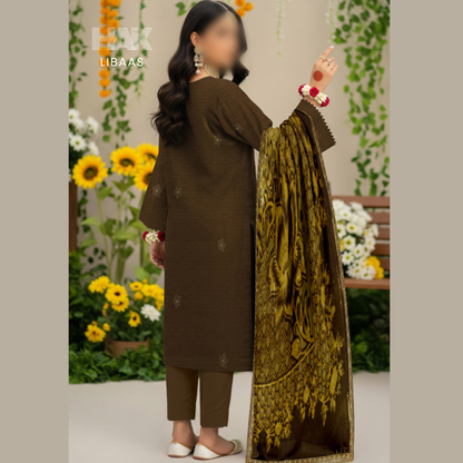 Chamki Dhanak Daman Aplic Embroidered - HAK Libaas AS-204B