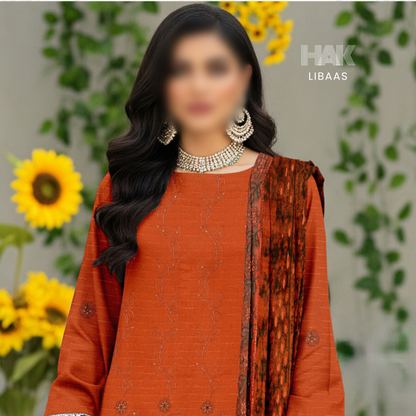 Chamki Dhanak Daman Aplic Embroidered - HAK Libaas AS-204C