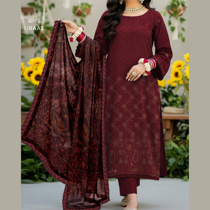 Chamki Dhanak Daman Aplic Embroidered - HAK Libaas AS-204E