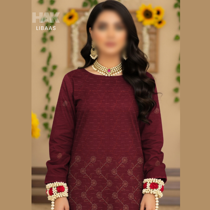 Chamki Dhanak Daman Aplic Embroidered - HAK Libaas AS-204E