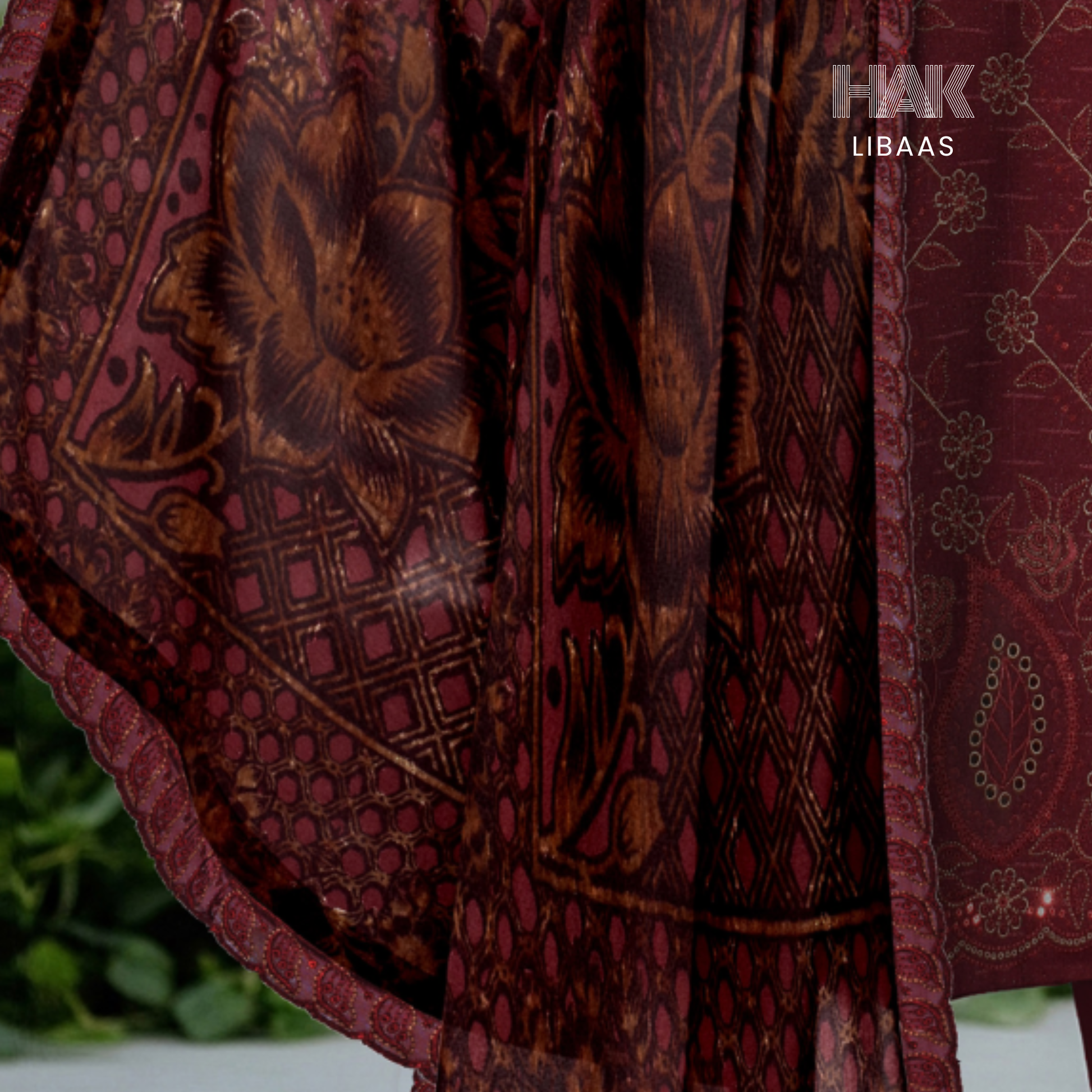 Chamki Dhanak Daman Aplic Embroidered - HAK Libaas AS-204E