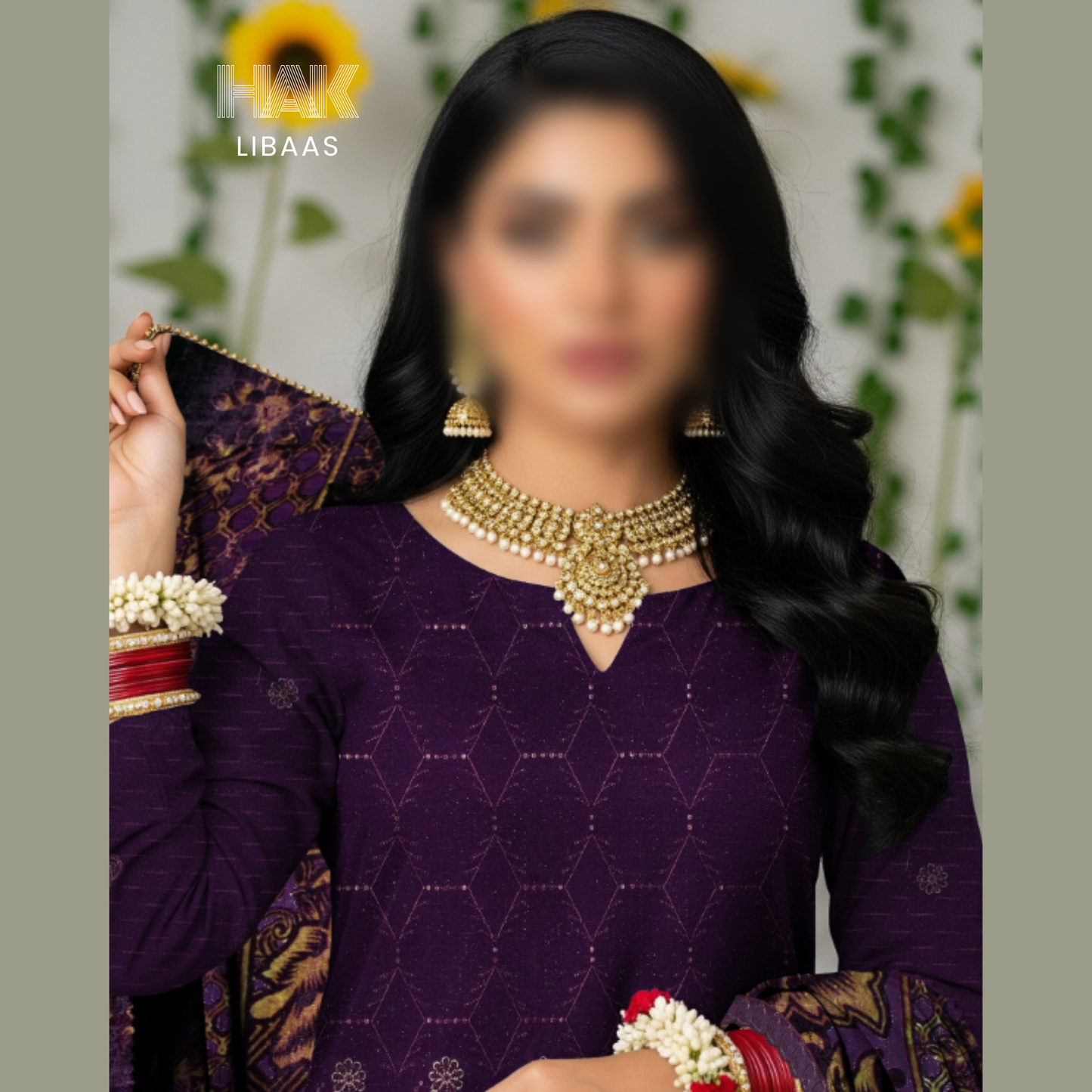 Chamki Dhanak Daman Aplic Embroidered - HAK Libaas AS-204F