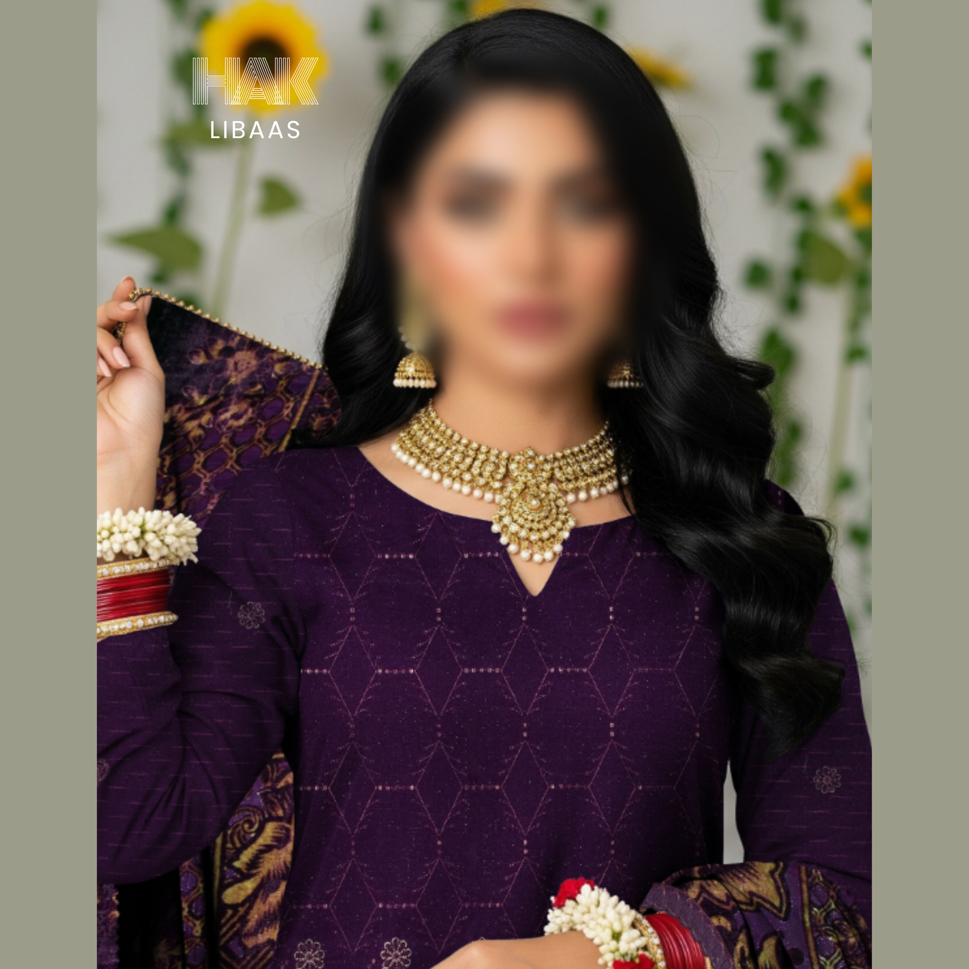 Chamki Dhanak Daman Aplic Embroidered - HAK Libaas AS-204F