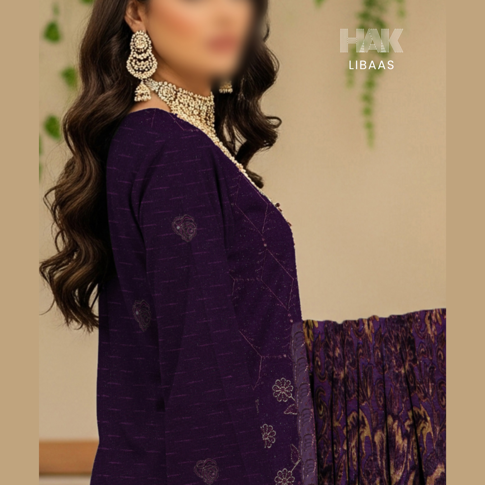 Chamki Dhanak Daman Aplic Embroidered - HAK Libaas AS-204F