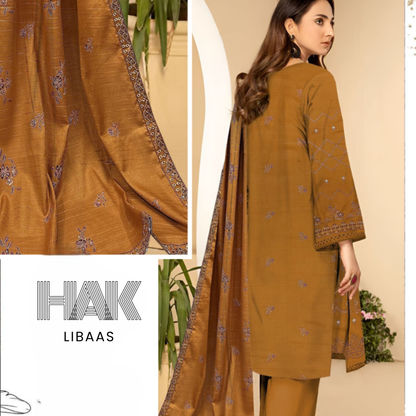 HAK Libaas DF-207G Dhanak Bana Dora Sequence Embroidered 3 Piece Suit – Front, Back, Dupatta & Trouser