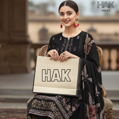 HAK Libaas digital printed lawn suit with Bamber chiffon dupatta HK-236A