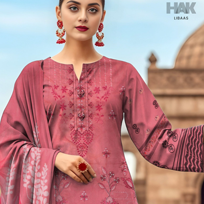 HAK Libaas digital printed lawn suit with Bamber chiffon dupatta HK-236B