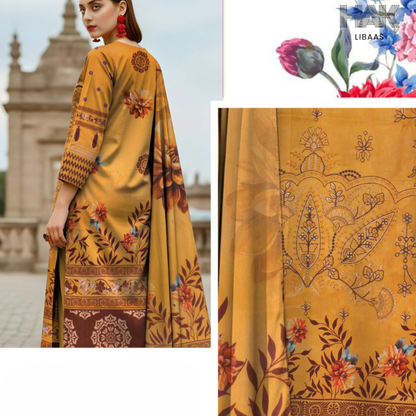 HAK Libaas digital printed lawn suit with Bamber chiffon dupatta HK-236C