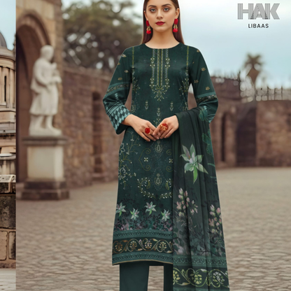HAK Libaas digital printed lawn suit with Bamber chiffon dupatta HK-236D
