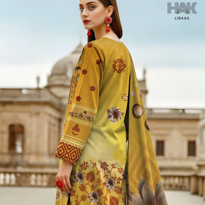 HAK Libaas digital printed lawn suit with Bamber chiffon dupatta HK-236E