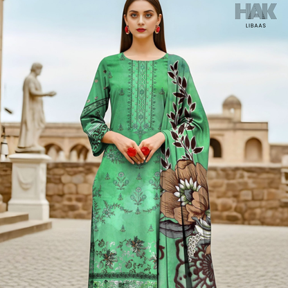 HAK Libaas digital printed lawn suit with Bamber chiffon dupatta HK-236F