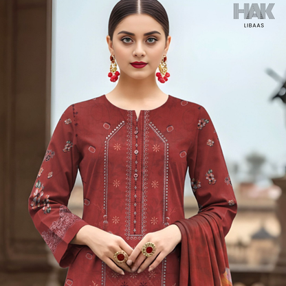 HAK Libaas digital printed lawn suit with Bamber chiffon dupatta HK-236G