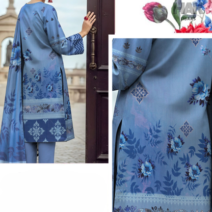 HAK Libaas digital printed lawn suit with Bamber chiffon dupatta HK-236H