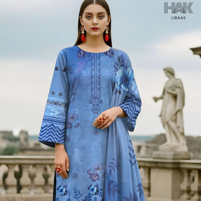 HAK Libaas digital printed lawn suit with Bamber chiffon dupatta HK-236H