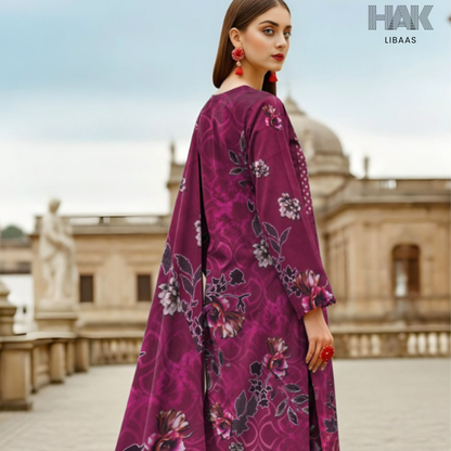 HAK Libaas digital printed lawn suit with Bamber chiffon dupatta HK-236i