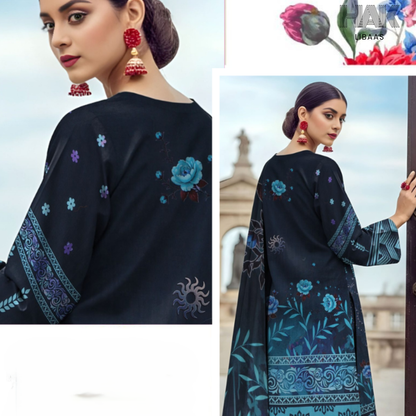 HAK Libaas digital printed lawn suit with Bamber chiffon dupatta HK-236J