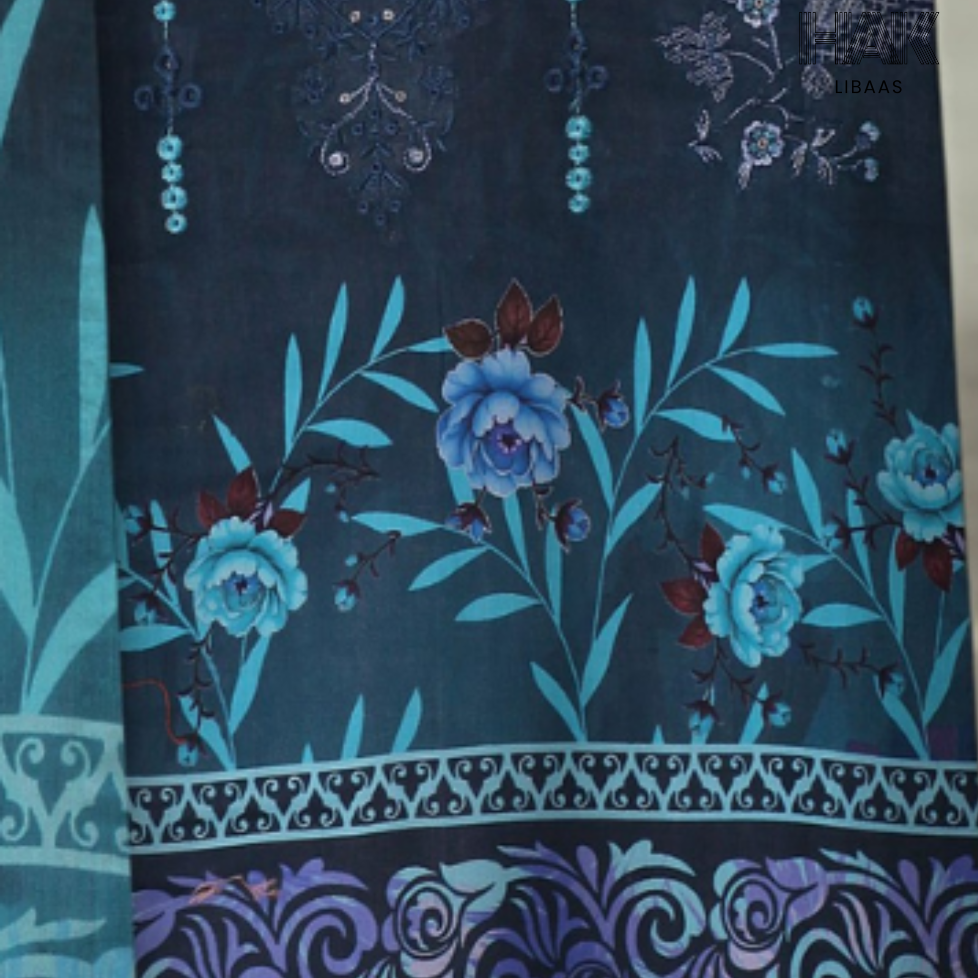 HAK Libaas digital printed lawn suit with Bamber chiffon dupatta HK-236J