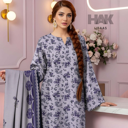 HAK Libaas HK-229A Digital Print Karandi 3 Piece Suit for Women