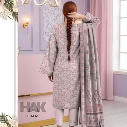 HAK Libaas Digital Print Karandi 3 Piece Suit – HK-229D