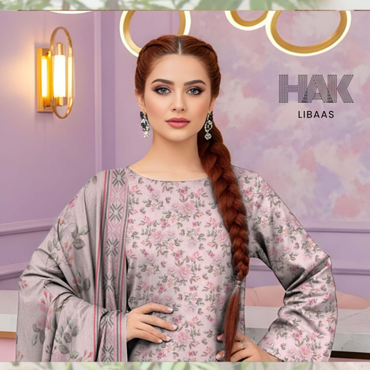 HAK Libaas Digital Print Karandi 3 Piece Suit – HK-229D