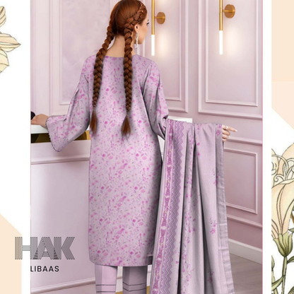 HAK Libaas HK-229F Digital Print Karandi 3 Piece Suit for Women