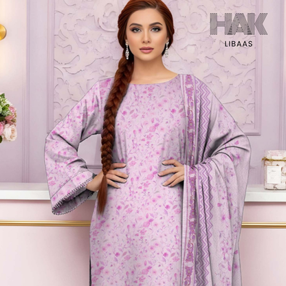 HAK Libaas HK-229F Digital Print Karandi 3 Piece Suit for Women