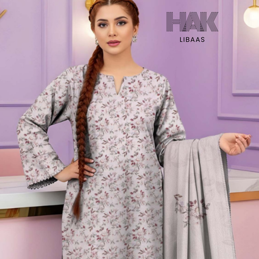HAK Libaas HK-229G Digital Print Karandi 3 Piece Suit for Women
